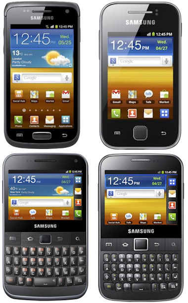 Nuevos Samsung Galaxy: W, R, Y, Y Pro y M Pro