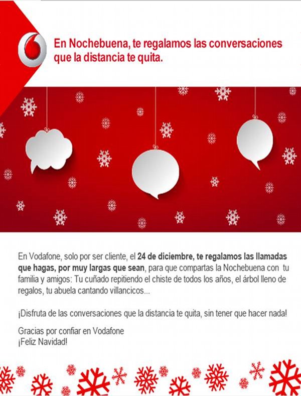 Vodafone regalar las llamadas en Nochebuena