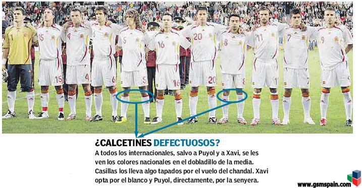Por qu la bandera espaola no est en las medias de Puyol y Xavi?