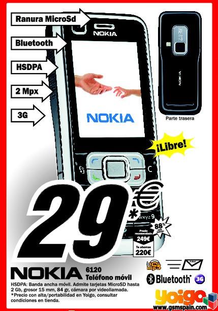 Nokia 6120 por 29 contrato Yoigo en Mediamarkt