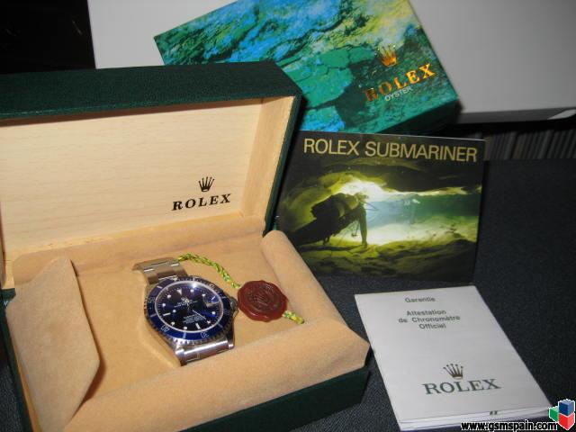 Rolex Submariner Azul. ETA, caja manual y certificado