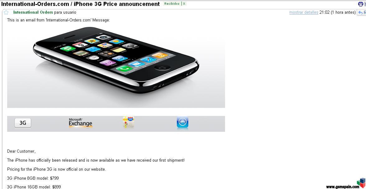 Qu os parece esto? ...vendiendo ya el Iphone 3G
