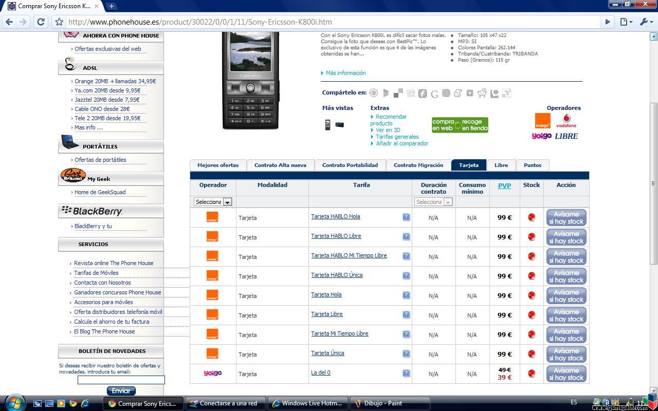 K800i ya hay stock en tph