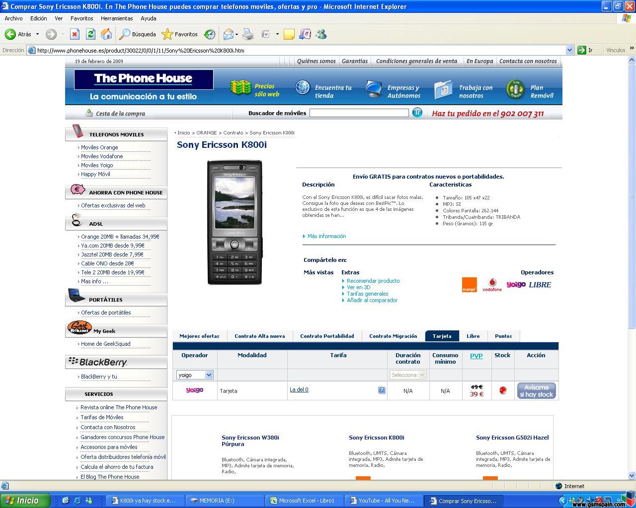 K800i ya hay stock en tph