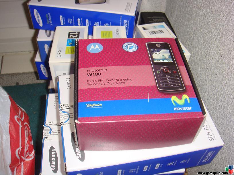 Cajas de Nokia 6210 Navi, Samsung B270, Motorola W180, Alcatel S320.