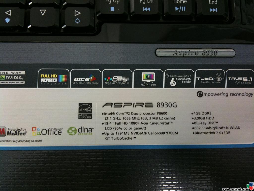 Venta super portatil Acer 8930G a super precio