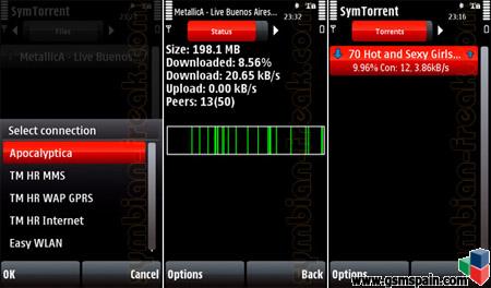 SymTorrent -> descargar torrents dede el S60 V5 Nokia 5800 & N97