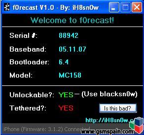 F0recast para averiguar que iboot tiene el 3GS