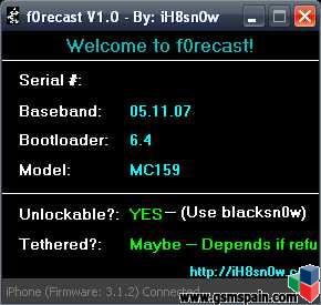 F0recast para averiguar que iboot tiene el 3GS