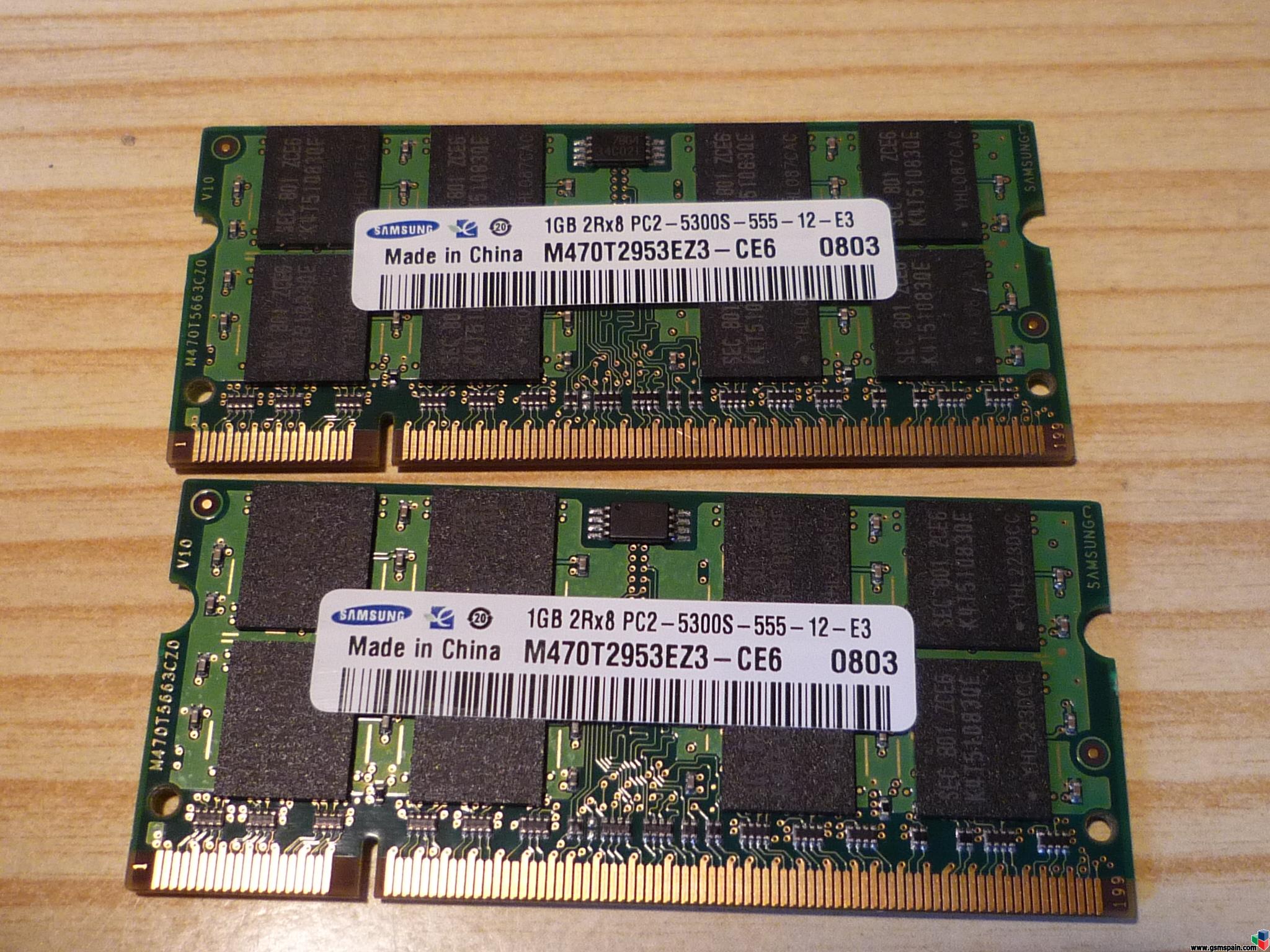 2x1GB RAM PC2 5300S SAMSUNG para portatil