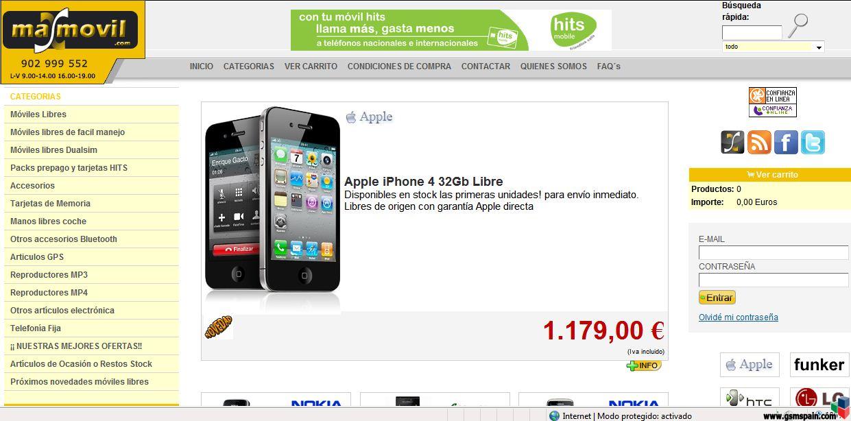 iPhone 4 Libre en Espaa, desde 599 