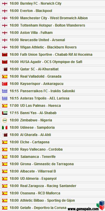 Partidos del dia