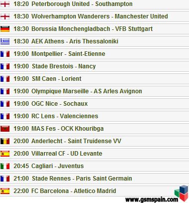 Partidos del dia