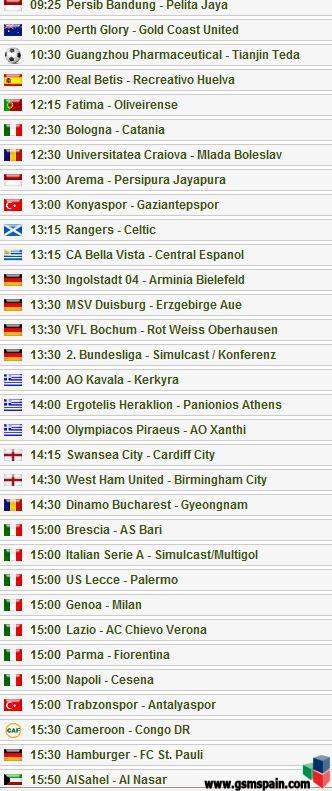 Partidos del dia