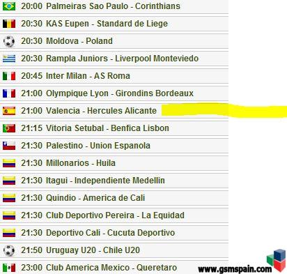 Partidos del dia