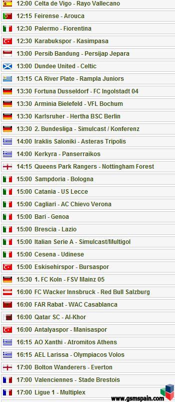 Partidos del dia
