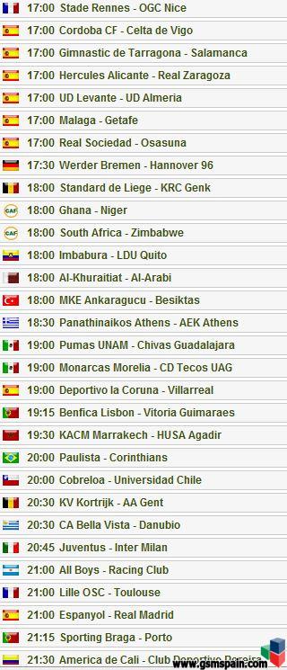 Partidos del dia