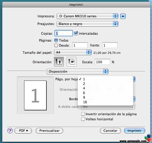 Cmo imprimir varias pginas de un PDF en una sola hoja en MAC? (Miniaturas)