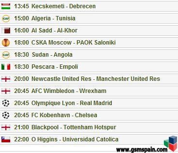 Partidos del dia