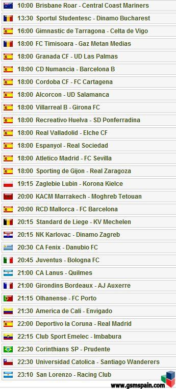 Partidos del dia