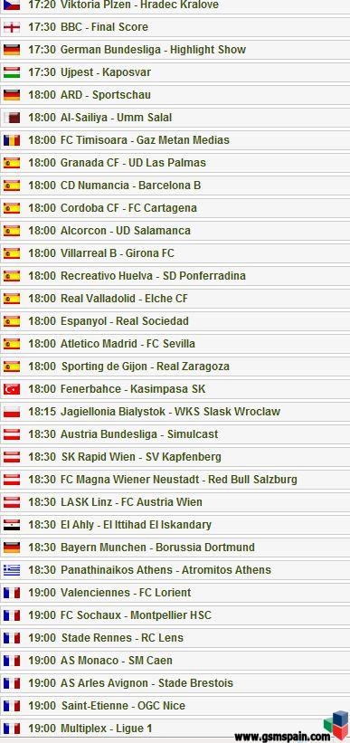Partidos del dia