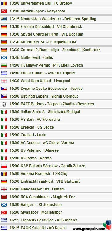 Partidos del dia