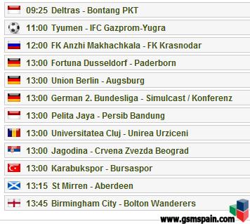Partidos del dia
