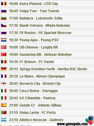 Partidos del dia