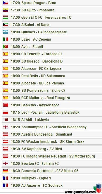 Partidos del dia