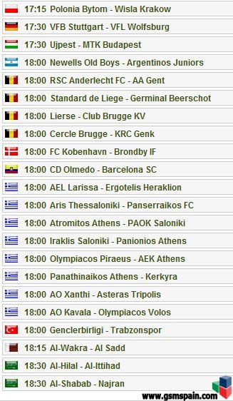 Partidos del dia