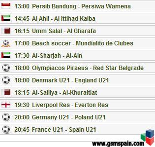 Partidos del dia
