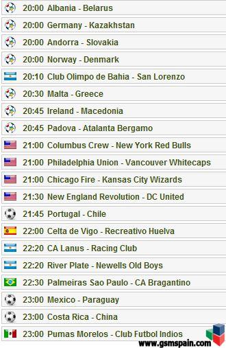 Partidos del dia