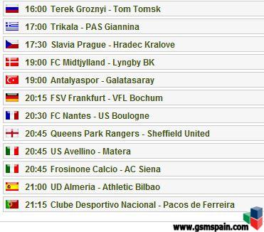 Partidos del dia