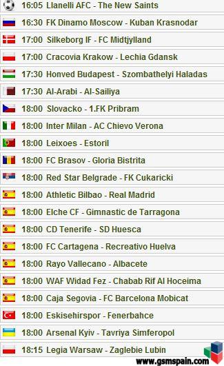 Partidos del dia