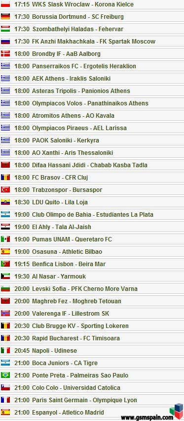 Partidos del dia