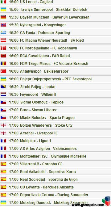 Partidos del dia