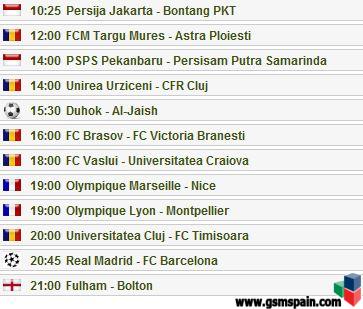Partidos del dia