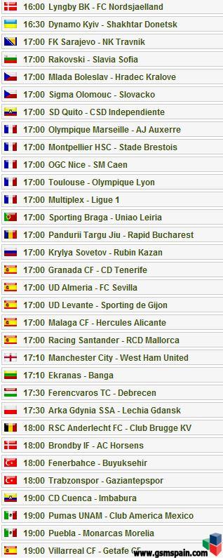 Partidos del dia