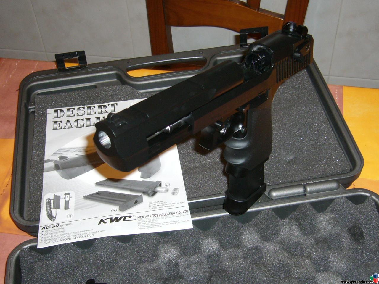 [VENDO] Pistola airsoft Kwc Desert Eagle co2 + extras. REBAJADA.