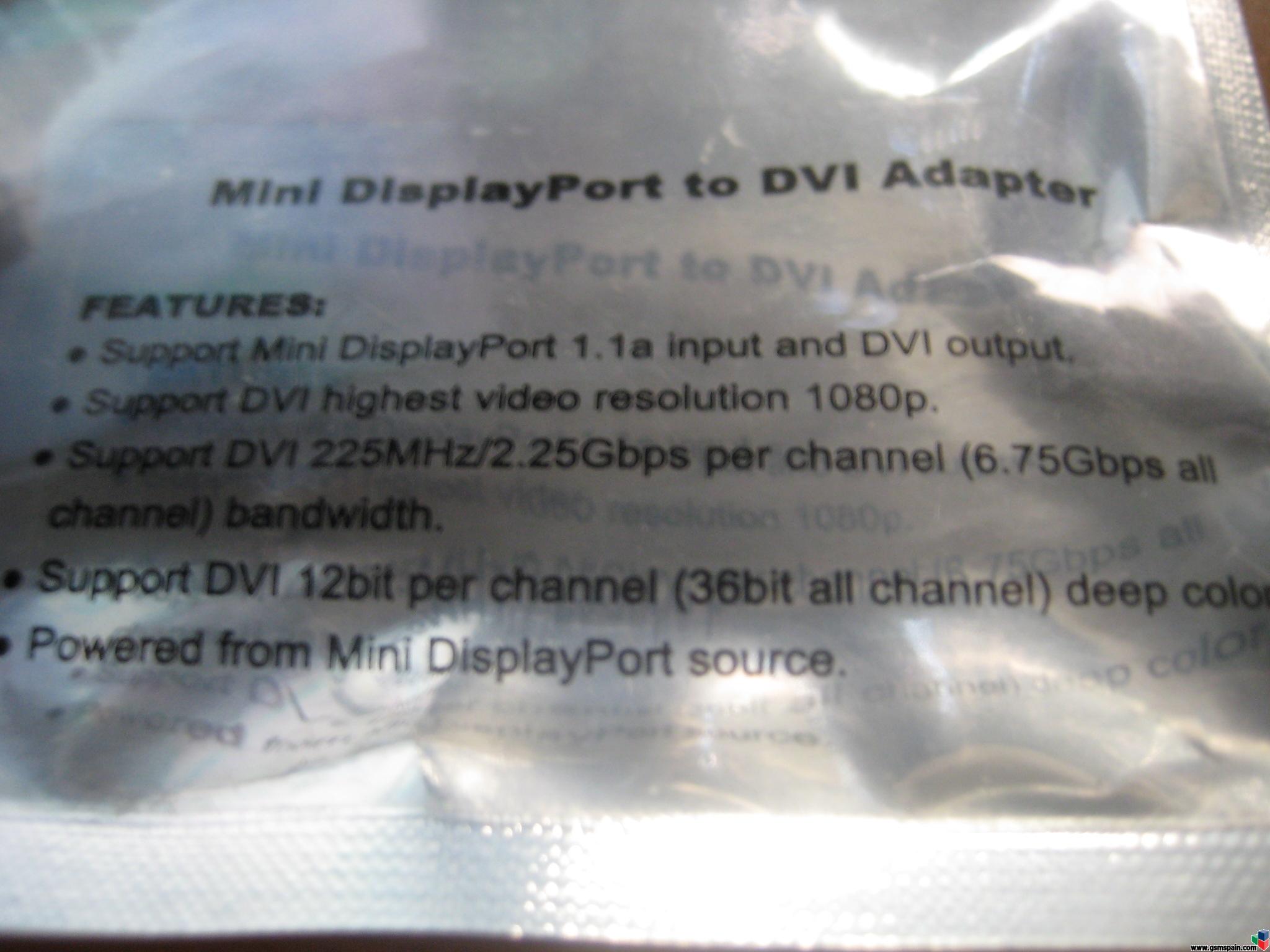 [VENDO] Cable MiniDisplayPort a DVI