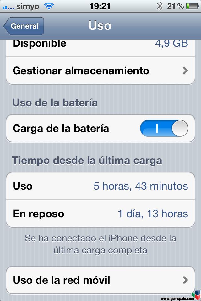 [BATERIA] Para los que tenemos el iPhone 4S, Duracion de la bateria