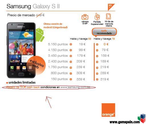 Descuento 50 Euros Samsung Galaxy Sii Con Orange