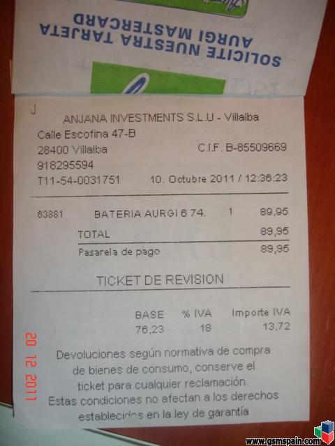 VENDO] Batería coche Aurgi 12v, 74Ah 680A