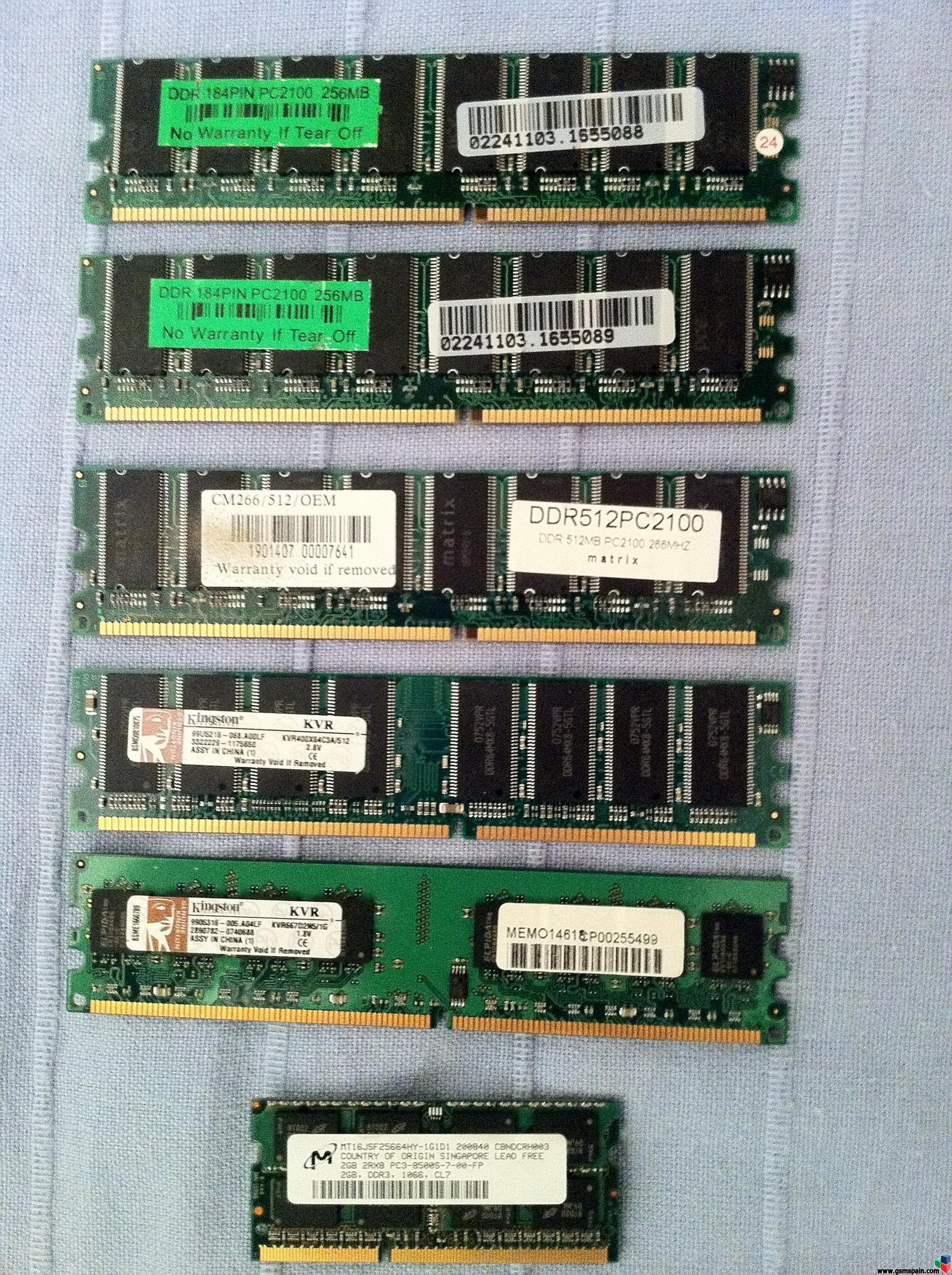 [VENDO] Varios mdulos de memoria RAM
