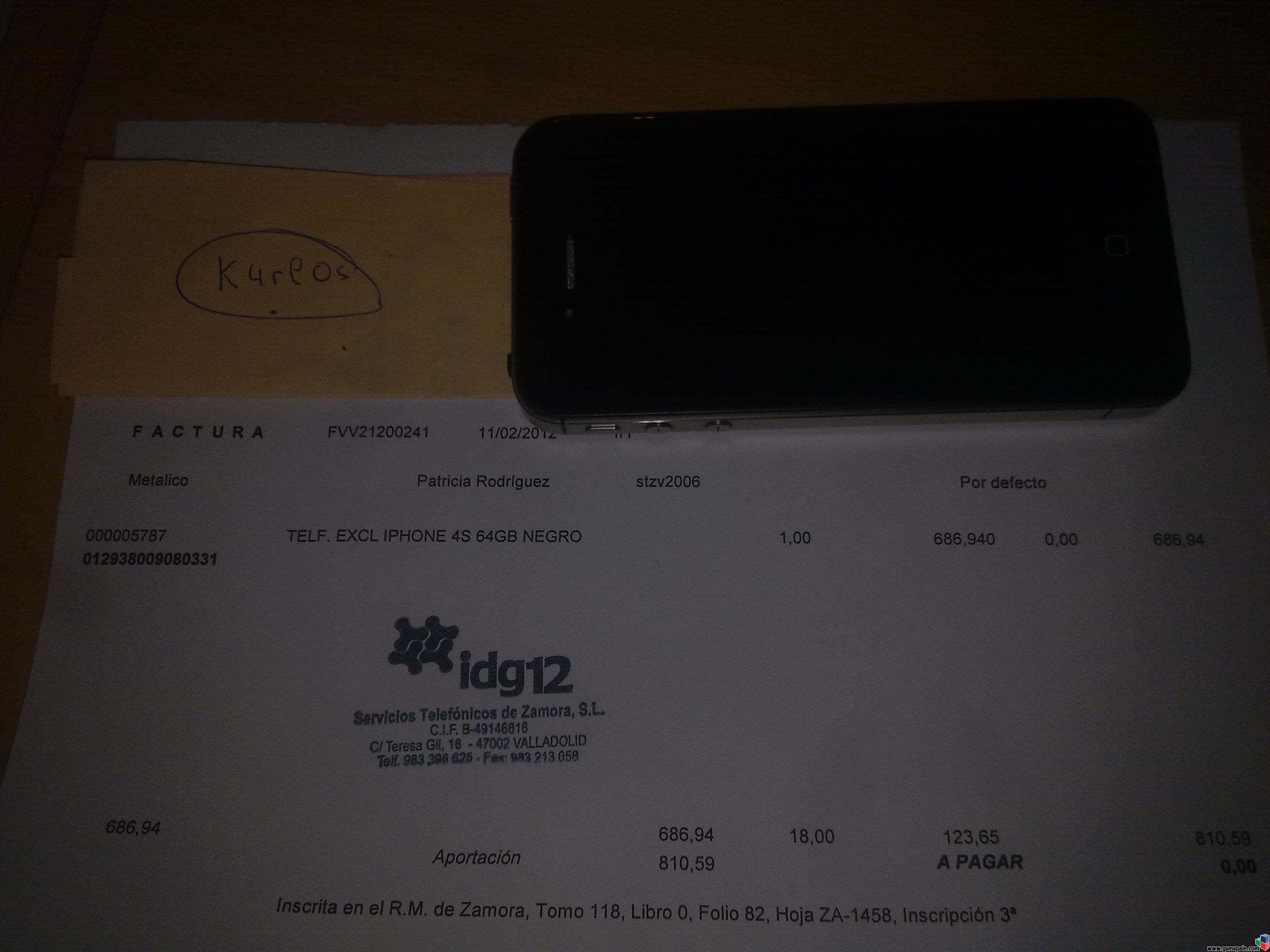 [VENDO] Iphone 4s 64g Negro Movistar