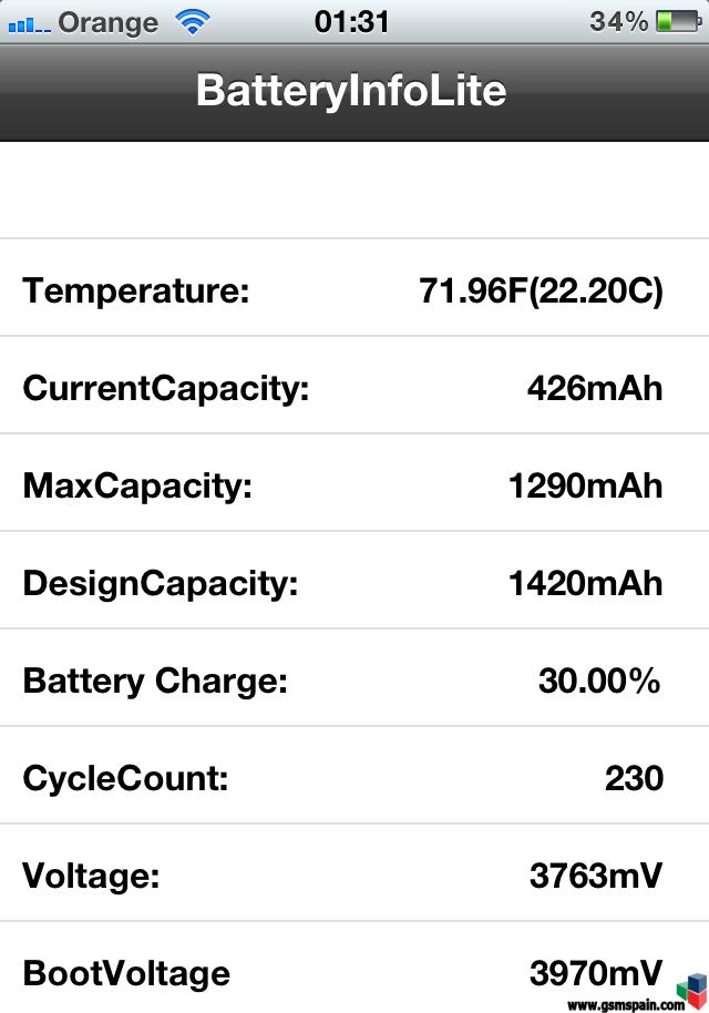 [HILO OFICIAL] Cuantos maH retiene la bateria de tu iPhone? BatteryInfo NEEDED