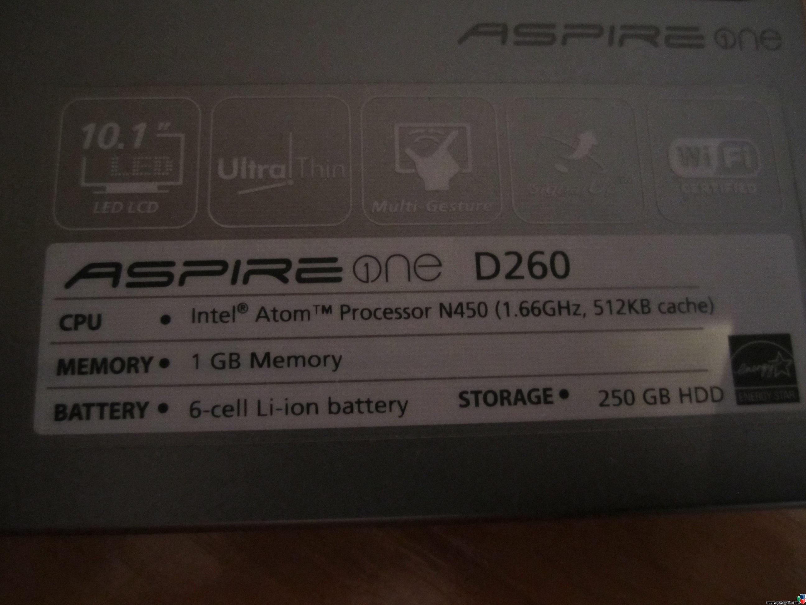 [VENDO] Netbook Acer Aspire One D260-2Ds