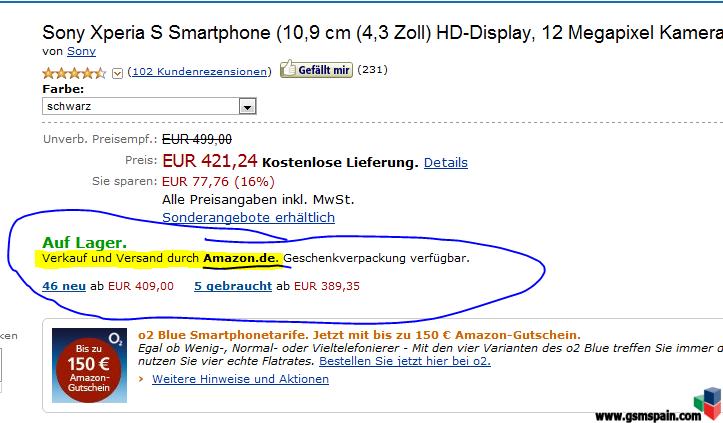 El xperia S esta a 420 en amazon de  y aqui vendiendolo NO libre por 400 pa arriba...
