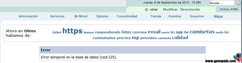 [AYUDA] Error temporal en la base de datos (cod:125).