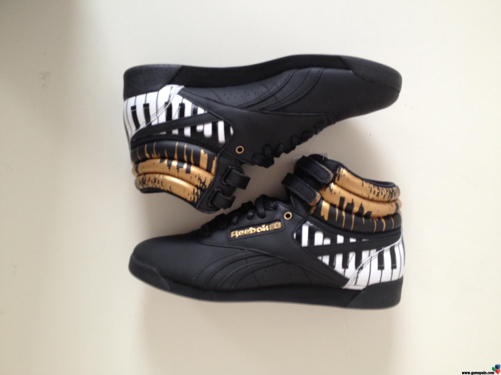 reebok freestyle hi mujer dorados